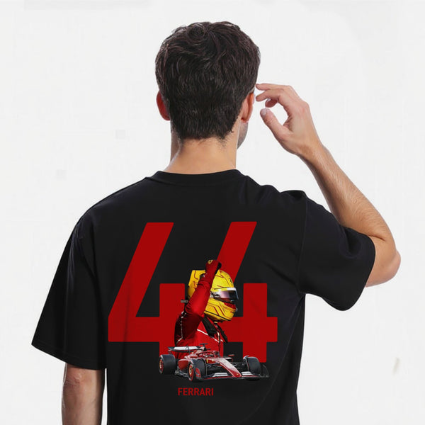 T-shirt F1 Ferrari Lewis Hamilton noir de dos