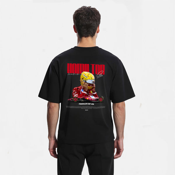 T-shirt F1 Lewis Hamilton Signature noir de dos