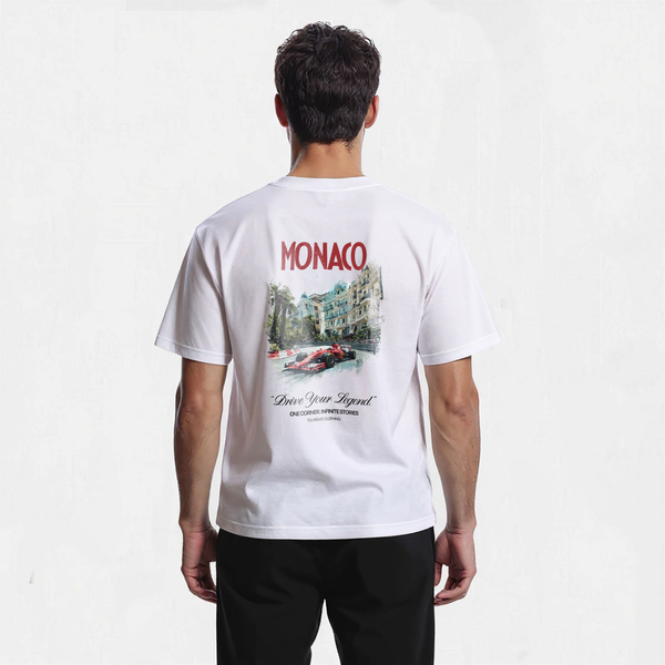 T-shirt Monaco Grand Prix Édition blanc de dos