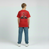 T-shirt rouge enfant Charles Leclerc, design dorsal Ferrari grand format