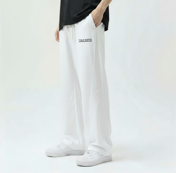 Pantalon de jogging Tourismo Paddock blanc 400gsm, vue de dos.
