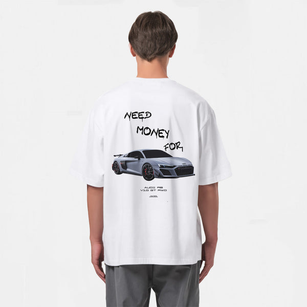 T-shirt Need Money For Audi R8 Blanc de Dos
