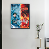 Toile F1 Prost VS Senna, affiche artistique duel légendaire entre Alain Prost et Ayrton Senna, bleu et rouge contrastés