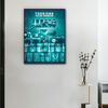 Toile F1 Tourismo Clothing Racing accrochée dans un intérieur moderne avec cadre noir