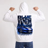 Sweat Dodge Viper GTS Blue Venom blanc porté de dos
