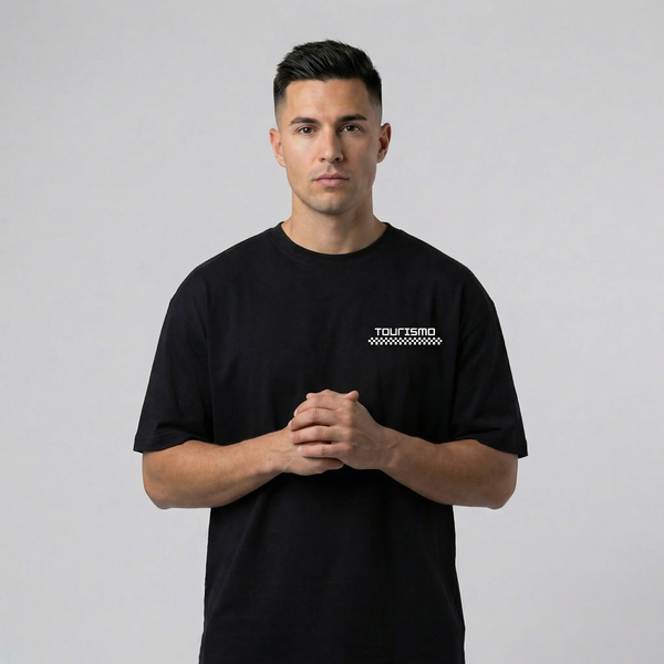 T-shirt BMW M3 G80 noir vue de face avec logo Tourismo poitrine