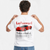T-shirt blanc LaFerrari avec visuel voiture rouge, vu de dos sur mannequin