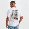 T-shirt blanc Spa Grand Prix avec design Eau Rouge et voiture de F1 rouge imprimée dans le dos