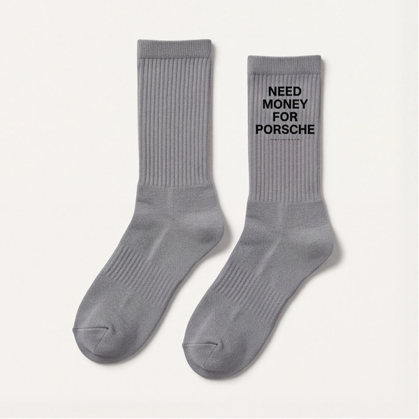 Meias Need Money For Porsche, cinza
