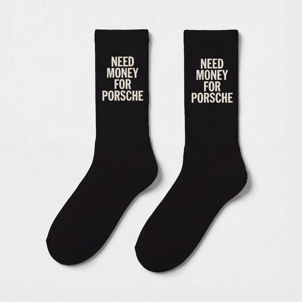 Meias Need Money For Porsche, preto