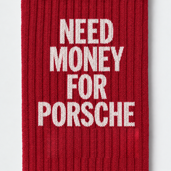 Meias Need Money For Porsche, vermelho racing