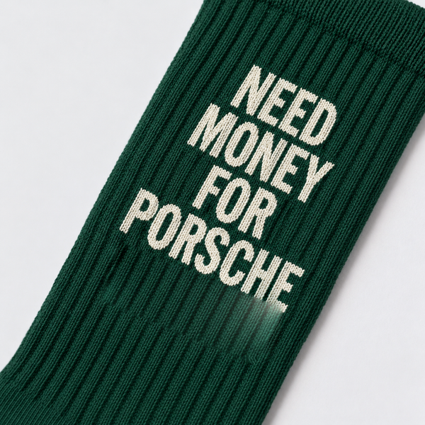 Meias Need Money For Porsche, verde-garrafa