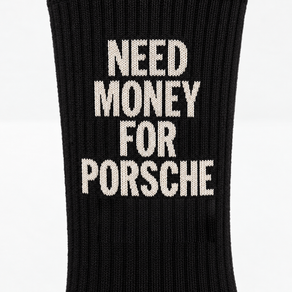 Meias Need Money For Porsche, preto
