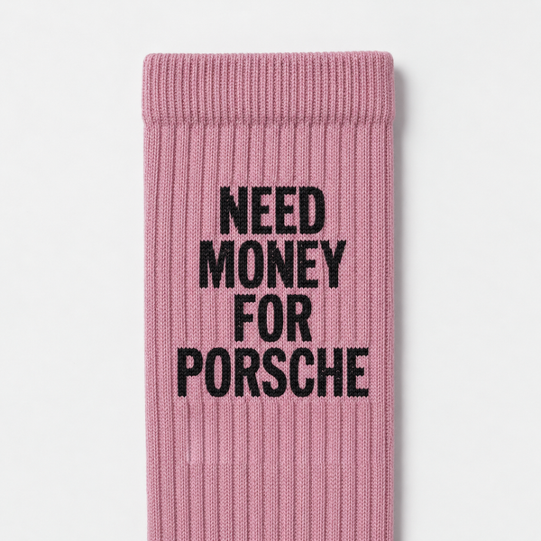 Meias Need Money For Porsche, rosa antigo