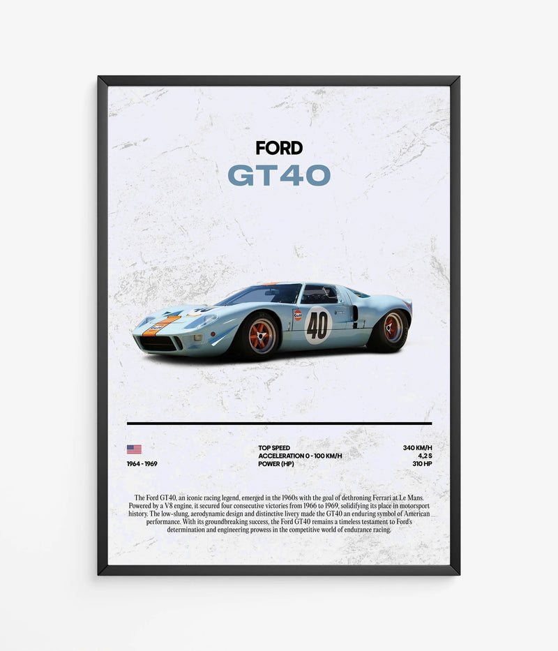 Poster Ford GT40, vue 2