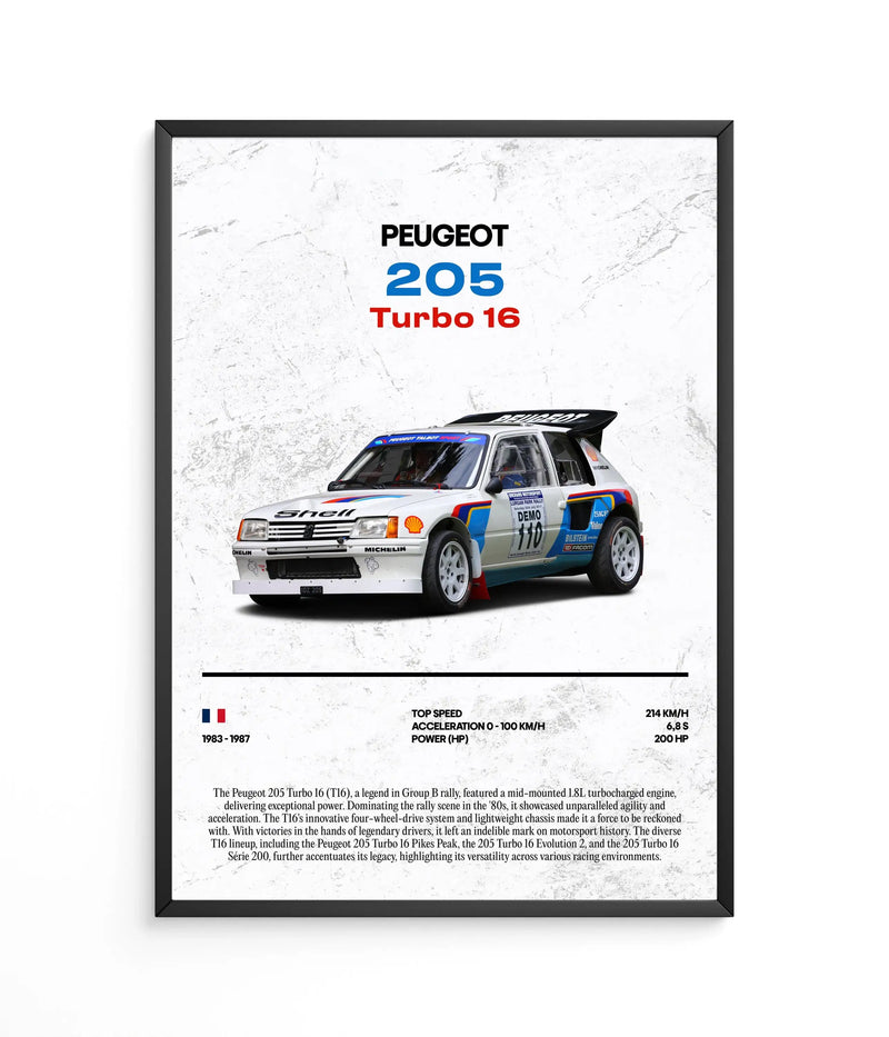 Pôster Peugeot 205 Turbo 16, vista 2
