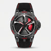 Montre Audi RS 3, noir et rouge, vue de face