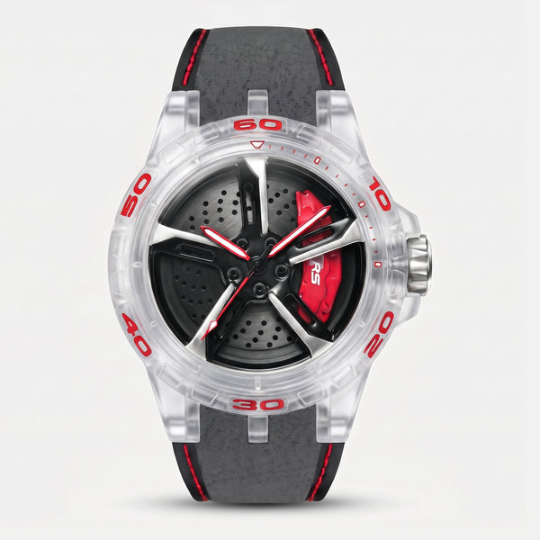Montre Audi RS 3, coloris transparent et rouge