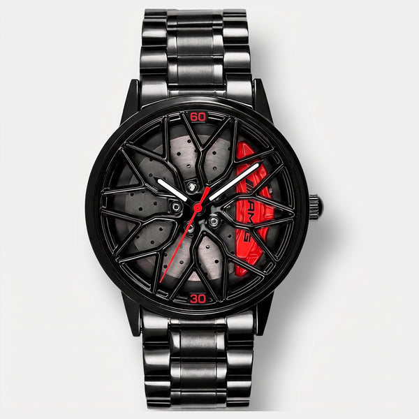 Montre Mercedes-AMG G63 de face, cadran jante 3D rotatif
