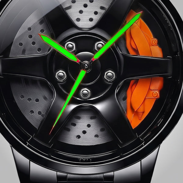 Cadran jante de la montre Nissan Silvia S15, aiguilles luminescentes vertes
