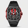 Montre moteur V12 de face, cadran bloc moteur douze cylindres