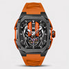 Montre moteur V12, bracelet orange