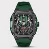 Montre moteur V12, bracelet vert