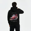Sweat à capuche F1 Suzuka Circuit du Japon noir vu de dos – visuel temple japonais et tracé Suzuka, design Tourismo