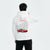 Sweat à capuche Ferrari Testarossa blanc vu de dos – visuel emblématique italien, design Tourismo premium