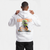 Sweat blanc F1 Lando Norris Signature porté par mannequin, vue de face simple
