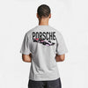 t-shirt grisF1 porsche noir et rose de dos