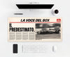Mousepad Charles Leclerc Il Predestinato, sobre uma mesa clara com computador, teclado e mouse