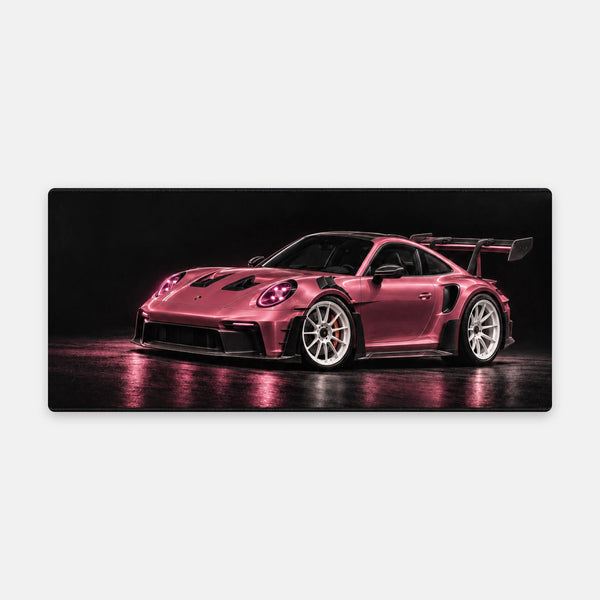 Mousepad Porsche 911 GT3 RS 992 rosa, vista do mousepad aberto