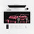 Mousepad Porsche 911 GT3 RS 992 rosa, sobre uma mesa clara com computador, teclado e mouse