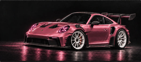 Mousepad Porsche 911 GT3 RS 992 rosa, detalhe da estampa