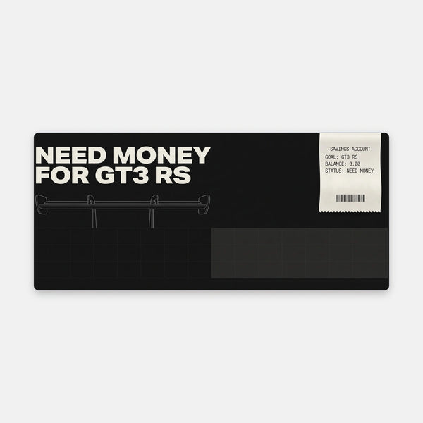 Mousepad Porsche GT3 RS Need Money, vista do mousepad aberto