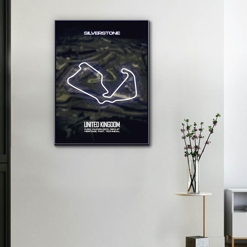 Toile Circuit F1 Silverstone Royaume-Uni, vue 1