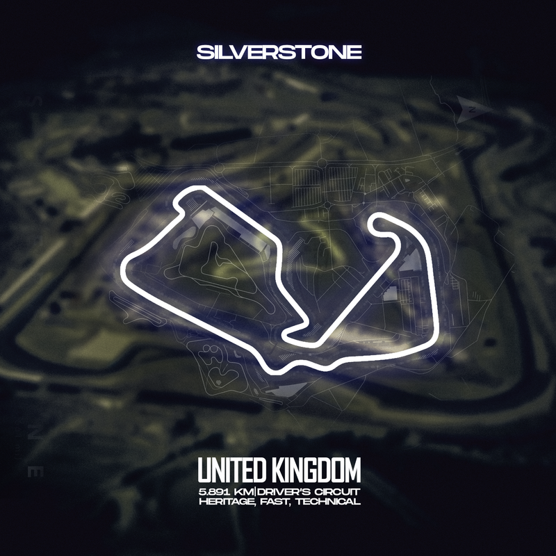 Toile Circuit F1 Silverstone Royaume-Uni, vue 2