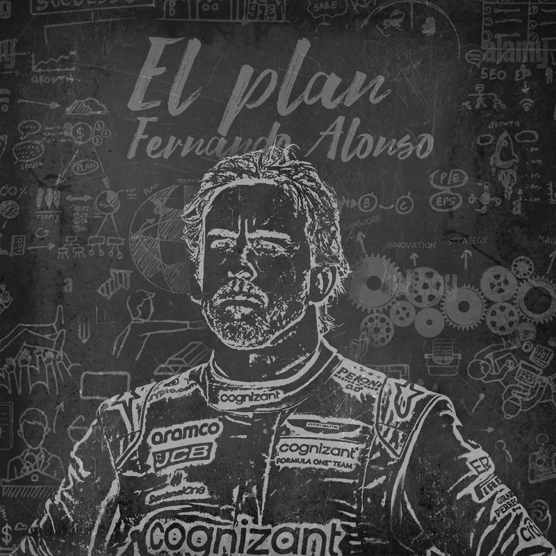 Tela F1 Fernando Alonso O Plano, vista 2