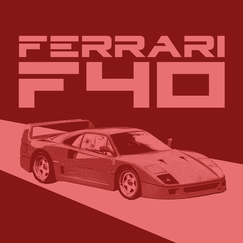 Toile Ferrari F40 – Rouge Monolithe, vue 2