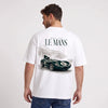T-shirt Jaguar D-Type Le Mans N°6 blanc porté de dos