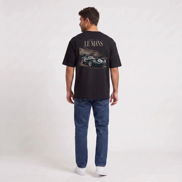 T-shirt Jaguar D-Type Le Mans N°6 Born for Le Mans noir vu de dos