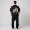 T-shirt noir oversize Riviera Overboost avec print dos aquarelle Hybrid Fury, vue full look