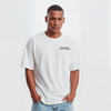 T-shirt blanc F1 Pierre Gasly porté par mannequin, vue de face avec logo Tourismo côté cœur