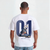 T-shirt blanc Max Verstappen avec design F1 Red Bull et numéro 01 imprimés dans le dos