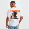 T-shirt blanc Oscar Piastri Signature avec design imprimé dans le dos, casque multicolore et McLaren MCL39