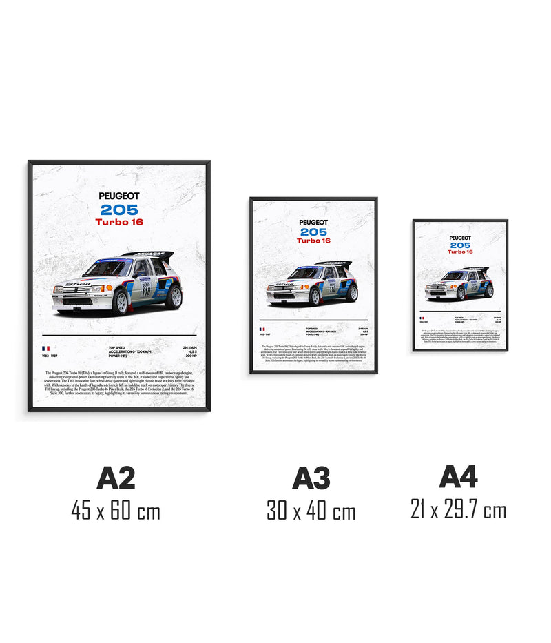 Pôster Peugeot 205 Turbo 16, vista 3