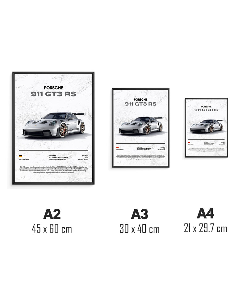 Poster Porsche 911 GT3 RS, vue 3