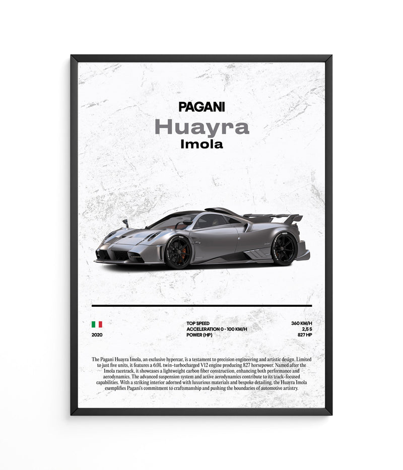 Poster Pagani Huayra Imola, vue 2